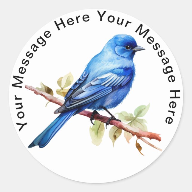 Personalized SongBird Stickers Indigo Bunting (Front)
