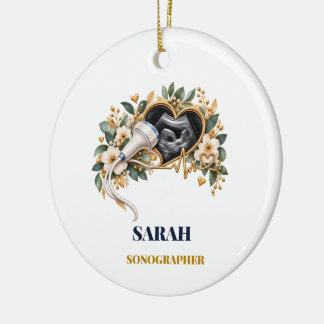 Personalized Sonographer Ornament | Name & Year