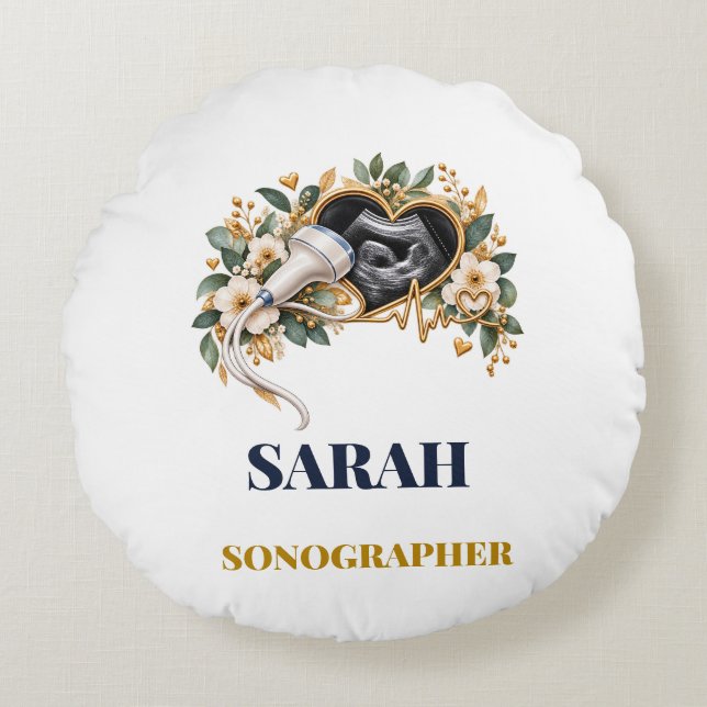 Personalized Sonographer Pillow  custom name-year (Front)