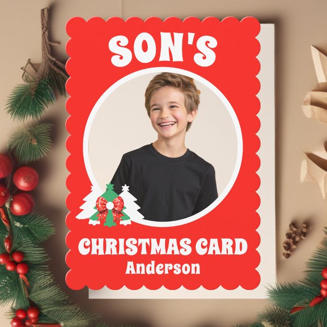 Personalized Son's Photo Christmas Holiday Card (Creator Uploaded)