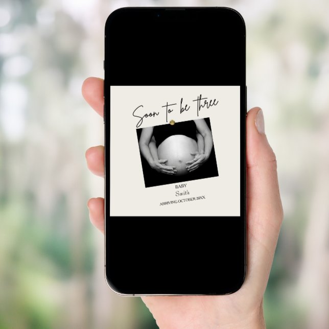 Personalized Soon to be Three  Invitation (Front Digital)