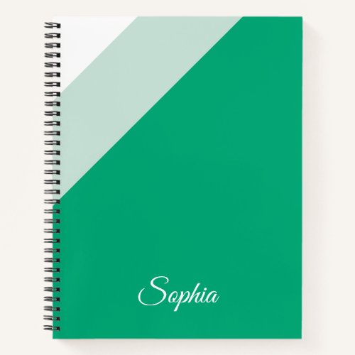 Personalized Sophia Green Spiral Notebook Journal