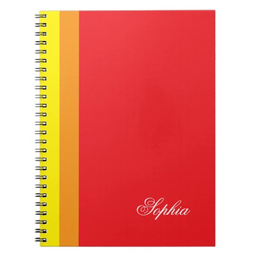 Personalized Sophia Red Spiral Notebook Journal