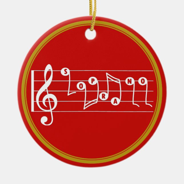 Personalized Soprano Singer Musical Ceramic Ornament (Front)