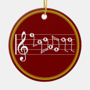 Personalized Soprano Singer Musical Ceramic Ornament