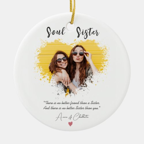 Personalized Soul Sister Definition WaterColor Ceramic Ornament