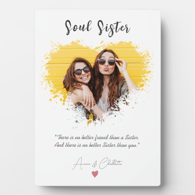 Personalized Soul Sister Definition WaterColor Pla Plaque (Front)