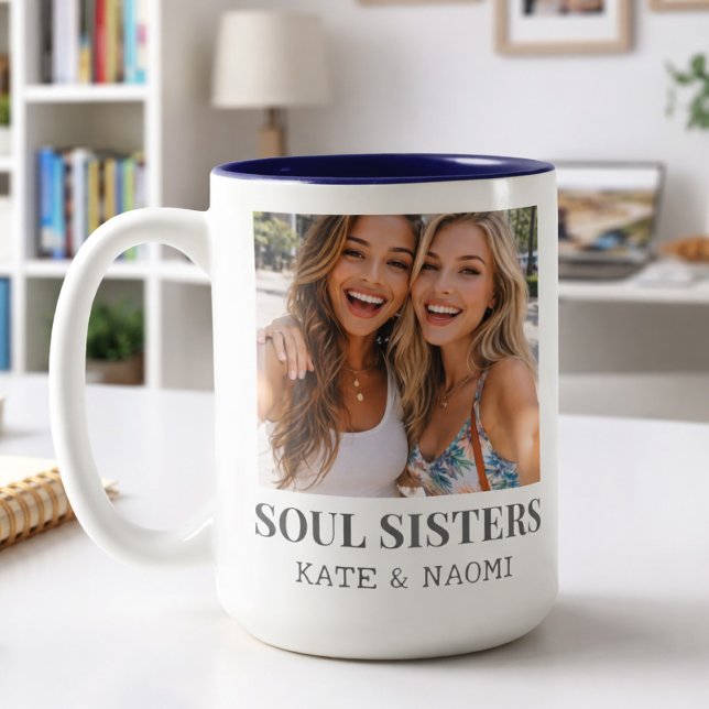 Personalized Soul Sisters BFF Photo Mug (Besties forever!)