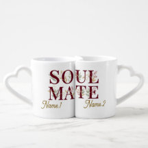 Personalized Soulmate Couple Mugs Set –Custom Name