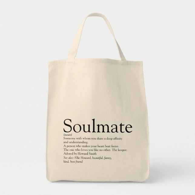 Personalized Soulmate Definition Tote Bag (Front)