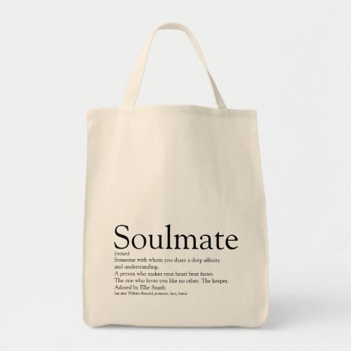 Personalized Soulmate Definition Tote Bag