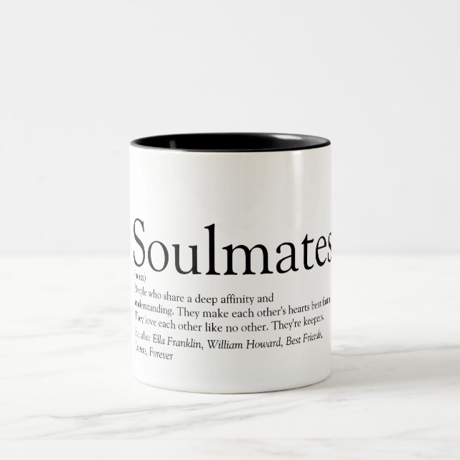 Personalized Soulmates Definition Two-Tone Coffee  Two-Tone Coffee Mug (Center)
