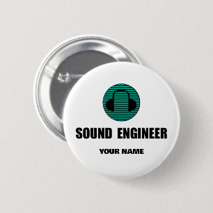 Personalized Sound Engineer Audio Engineering Button