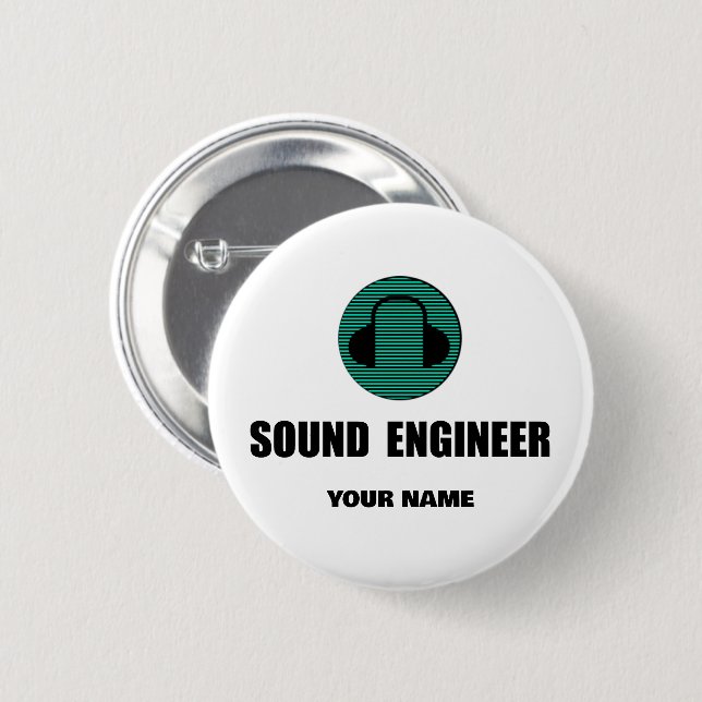 Personalized Sound Engineer Audio Engineering Button (Front & Back)