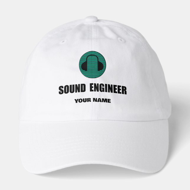 Personalized Sound Engineer Audio Engineering Hat (Front)