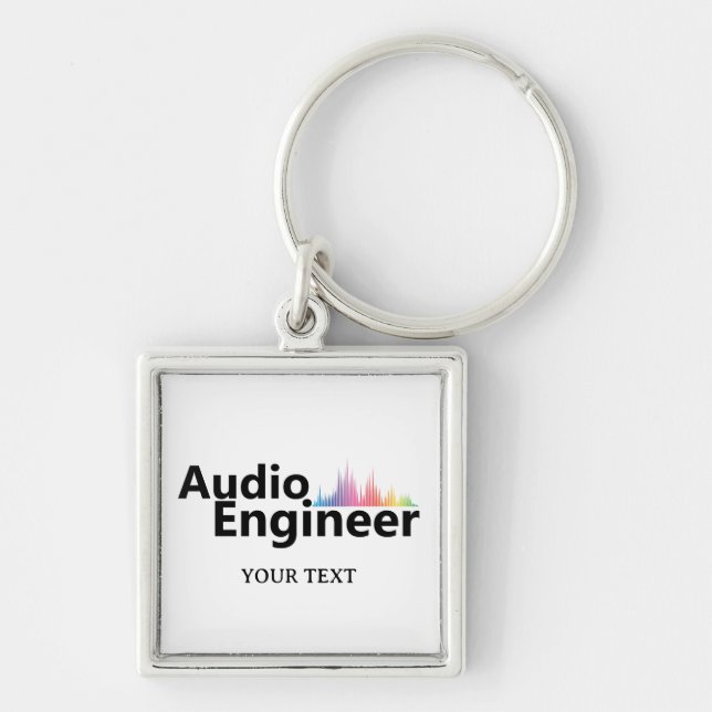 Personalized Sound Engineer Audio Engineering Keychain (Front)