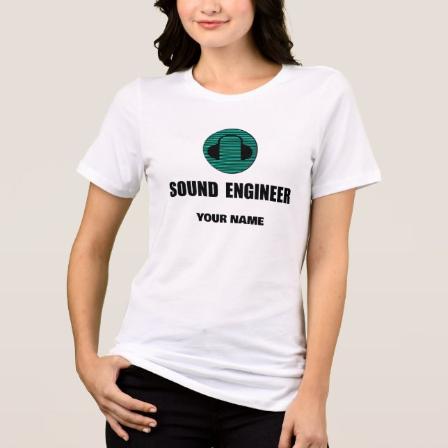 Personalized Sound Engineer Audio Engineering Tri-Blend Shirt (Front)