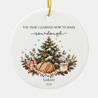 Personalized Sourdough Christmas Ceramic Ornament