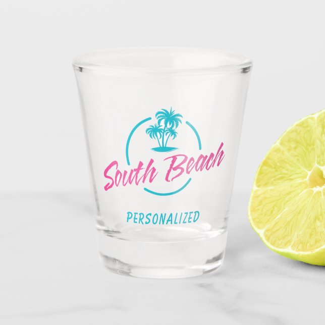 Personalized South Beach Shot Glass (Front)