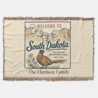 Personalized South Dakota Throw Blanket