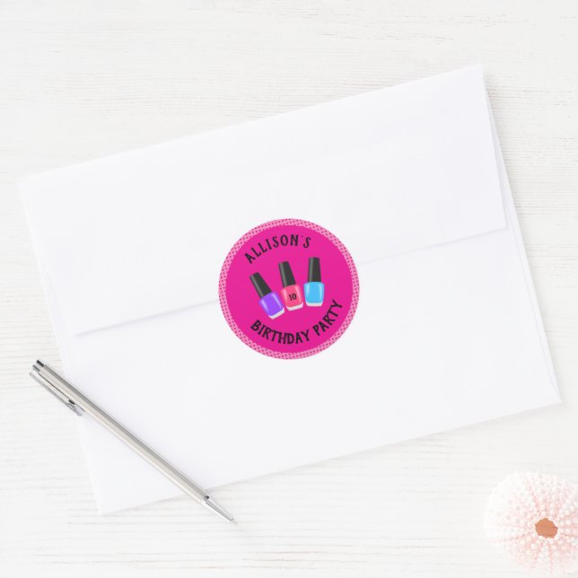 Personalized Spa Birthday Party Stickers (Envelope)