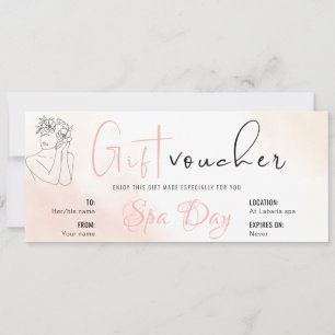 Personalized Spa Day Voucher Gift Certificates Invitation