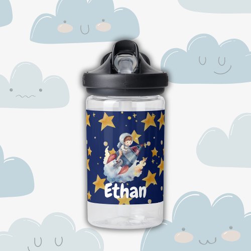 Personalized Space Adventure Water Bottle for Kids