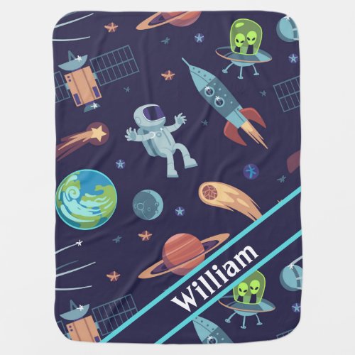 Personalized Space Age Baby Blanket