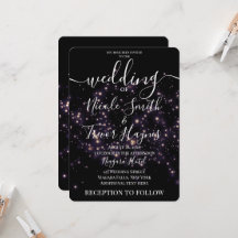 Personalized Space Glitter on Black Wedding