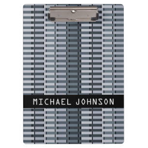Personalized Space Gray Contemporary Art Pattern Clipboard