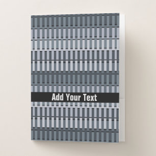 Personalized Space Gray Contemporary Pattern Pocket Folder
