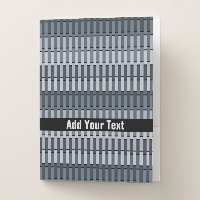 Personalized Space Gray Contemporary Pattern Pocket Folder (Front)