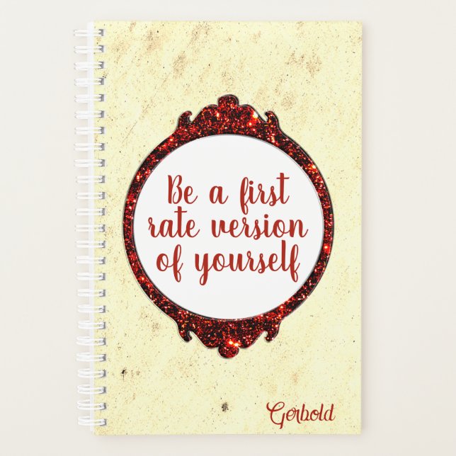 Personalized Space Mirror Gem Planner (Front)