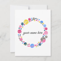 Personalized Space Notecards for Girls