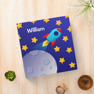 Personalized Space Rocket Back to School Binder