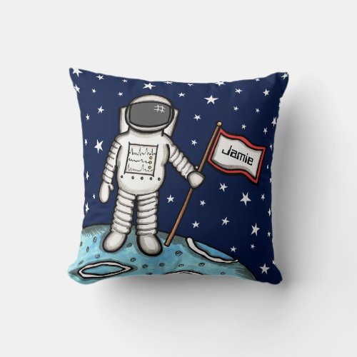 Personalized Spaceman Astronaut Cosmonaut Cushion