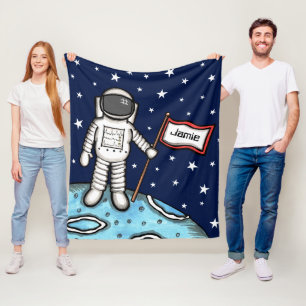 Personalized Spaceman Astronaut Cosmonaut Fleece B Blanket