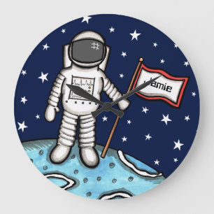 Personalized Spaceman Astronaut Cosmonaut Large Cl Clock