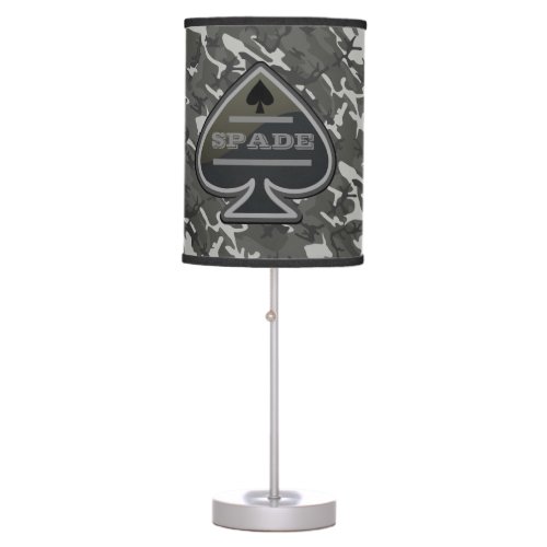 Personalized Spade Snowy Mountain Camo Lamp