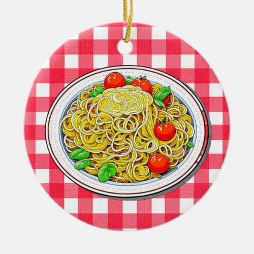 Personalized Spaghetti Christmas Ceramic Ornament