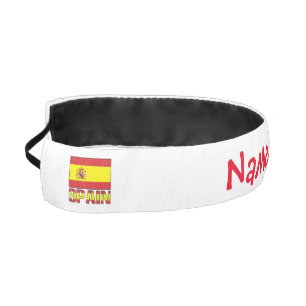 Personalized Spain Flag Heritage Athletic Headband