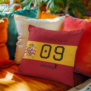 Personalized Spain National Soccer Graphic Athlete Throw Pillow