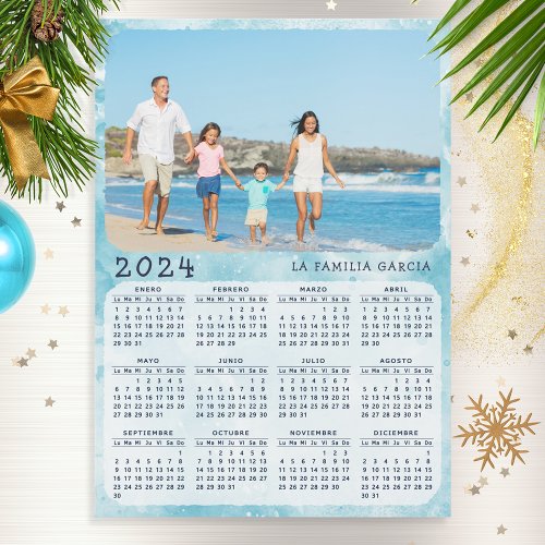 Personalized Spanish Calendar 2024 Photo Magnet