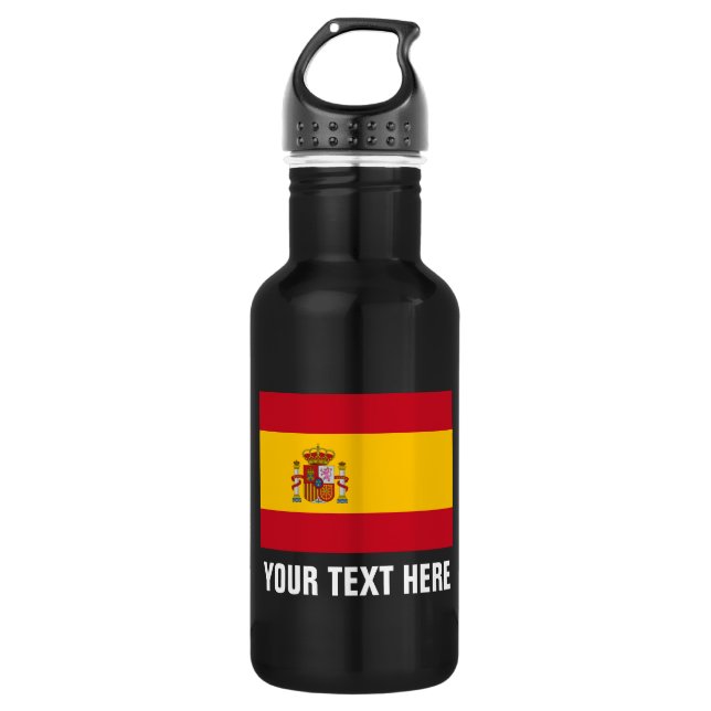 Personalized Spanish flag water bottles for Spain (Front)