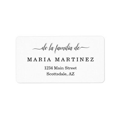 Personalized Spanish Funeral Return Address Labels