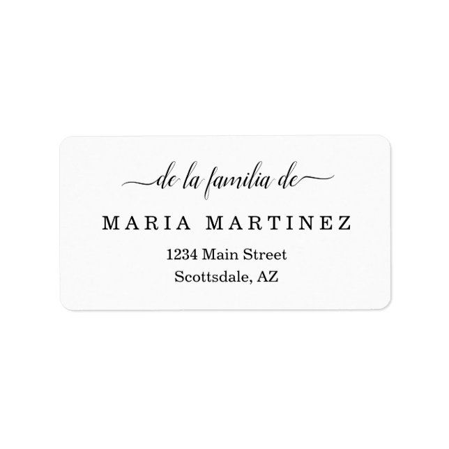 Personalized Spanish Funeral Return Address Labels (Front)