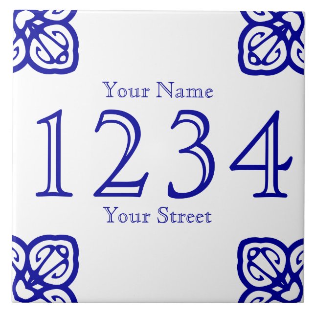 Personalized Spanish House Number Tile (Front)
