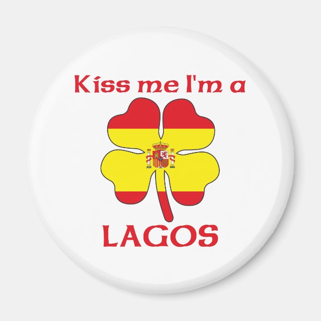Personalized Spanish Kiss Me I'm Lagos Magnet (Front)