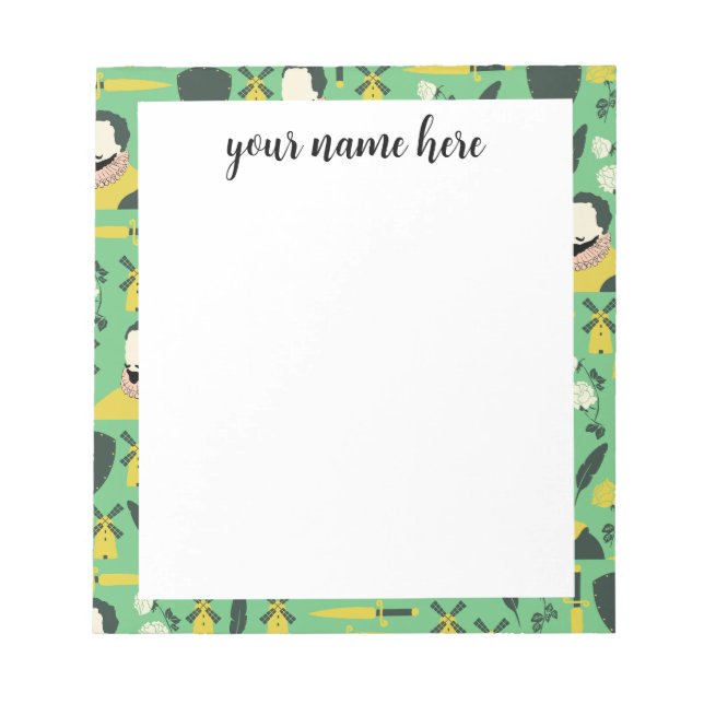 Personalized Spanish literature teacher notepad (Front)