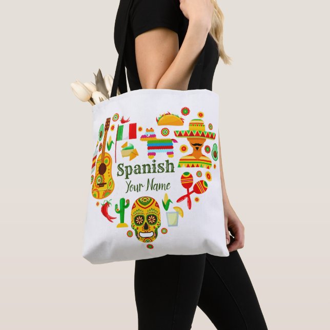Personalized Spanish / Mexico Design Tote Bag (Close Up)